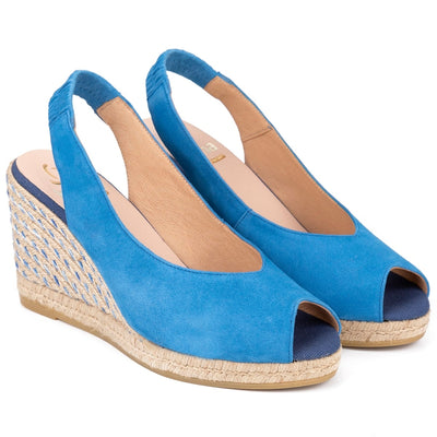 Kanna - K2255-High Wedge Suede Peep Toe Sling Back (4 colours)