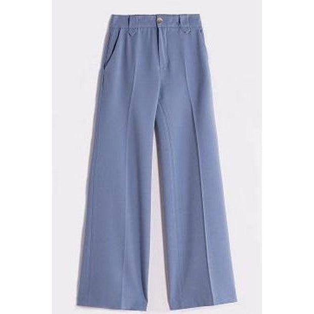 Vilagallo - Uma Blue Crepe Tailored Trouser