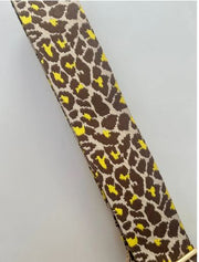 Kris-Ana Detachable Coloured Straps - Taupe/ Yellow Animal Print (289)