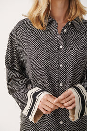 Part Two - SarinaPW Blouse in  Black Herringbone