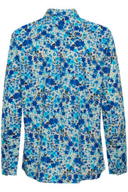 Part Two - SabellaPW Long Sleeve Cotton Blouse in Blue Flower Print