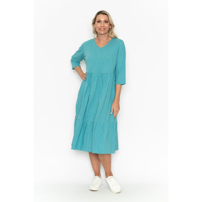 Orientique - Long Layered Dress in Artic Blue (51877)