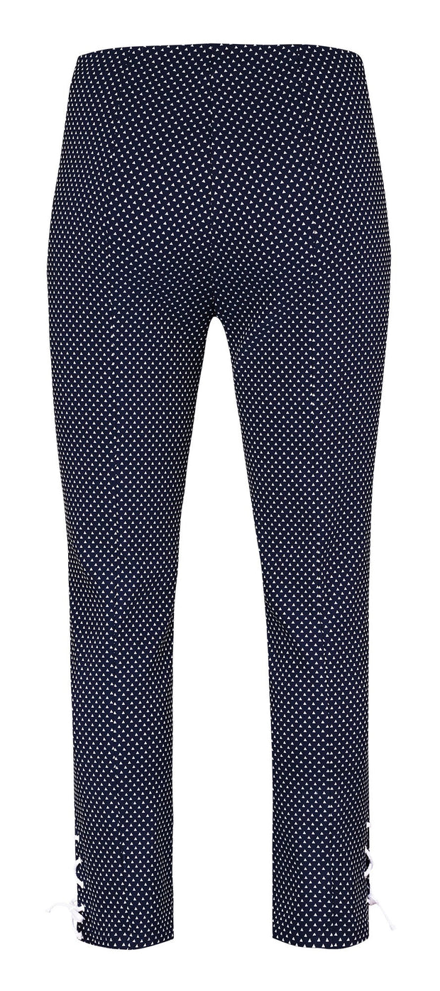 Robell – Rose 09 - Cropped Trousers with a Tiny Triangle Pattern (2 Colours)