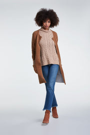 Oui - Scoop Neck Chunky Cable Knit Oversized Jumper
