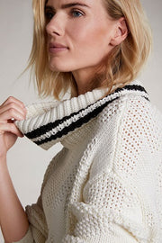 Oui - Cowl Neck Chunky Knit Jumper with Feature Stitching