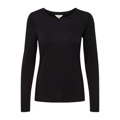 Part Two - Emaja Long Sleeve Slim Fit Tee Shirt in Black