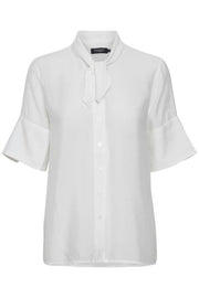 Soaked In Luxury - Valora Short Sleeve Tie Neck Blouse (2 colours)