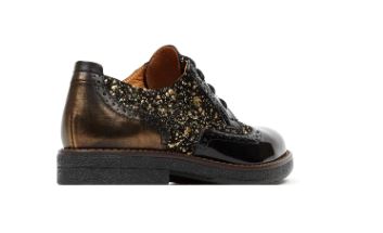 Embassy London - The Artist Brogue in Black with Gold Drops