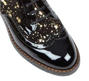 Embassy London - The Artist Brogue in Black with Gold Drops
