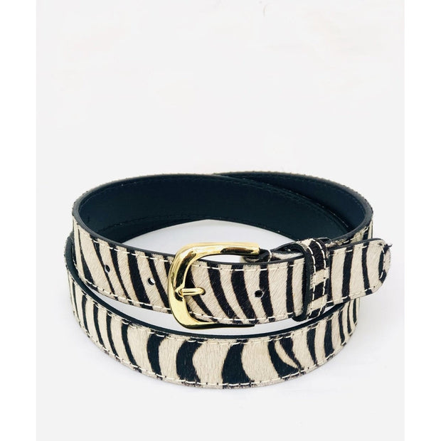 Hydestyle.London - Zebra Print Hair-on Hide Leather Belt - BL18