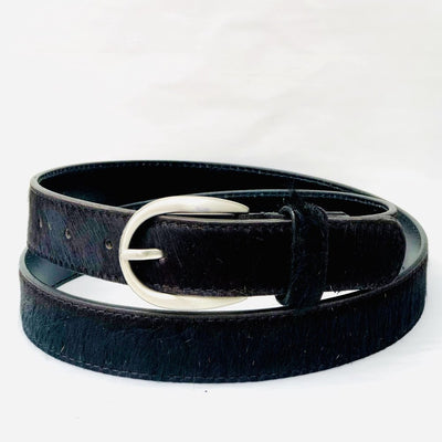Hydestyle.London - Black Pony Hair-on Hide Leather Belt - BL26