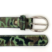 Hydestyle.London - Green Camo Hair-on Hide Leather Belt - BL28