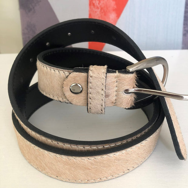 Hydestyle.London - Beige Summer Hair-on Hide Leather Belt - BL29