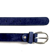 Hydestyle.London - Navy Blue Hair-on Hide Ladies Leather Belt - BL35