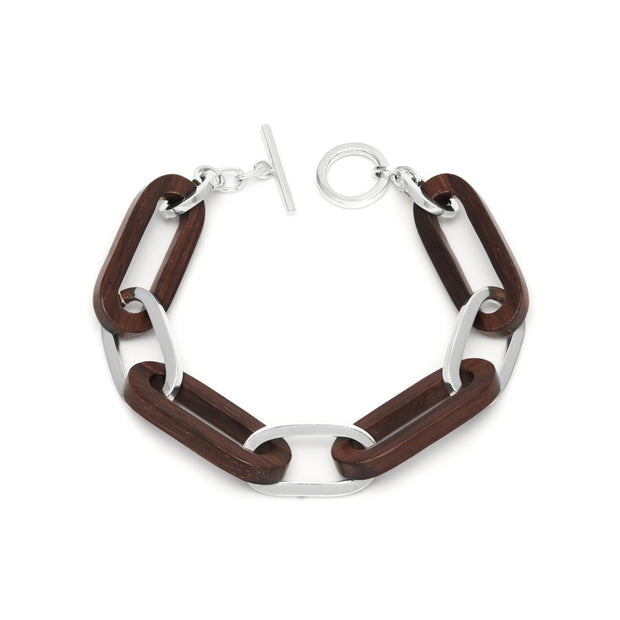 The Branch - Black Wood Chain Link Bracelet