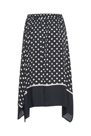 Part Two - Bayan Navy And White Spotted A-Line Skirt