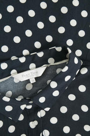 Part Two - Birgith Long Sleeve Blouse in Navy with Cream Spots