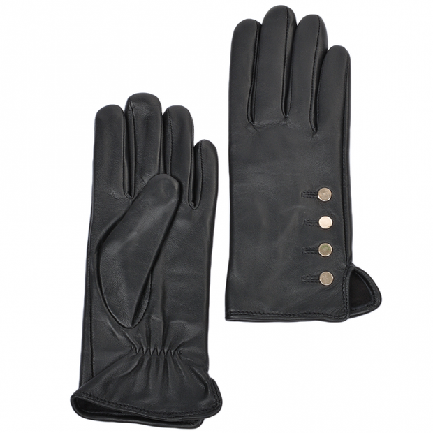 Ashwood Leather - Ladies Leather Gloves with Button Detail - 2 colours