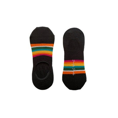 Swole Panda - Unisex Bamboo No Show Socks - Black Bold Stripe