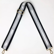 Kris-Ana Detachable Coloured Straps - Black, Silver & White Stripe (125)