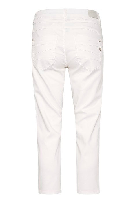 CREAM - CRLotte 3/4 Length Cotton Mix Trouser in White