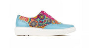 Embassy London - Colorado Leather Trainer Light Blue Signature Print