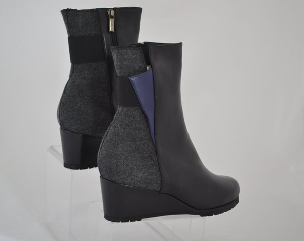 Thierry Rabotin – Black & Grey High Wedge Boot