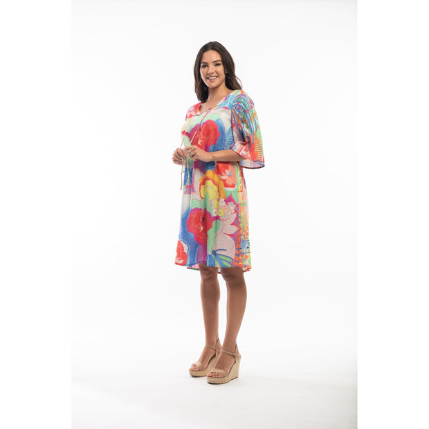 Orientique - Digital Print 3/4 Sleeve Dress/Tunic