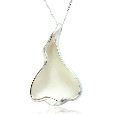 Spoke925 - Edie Shell Shape Silver Pendant on 18" Silver Chain