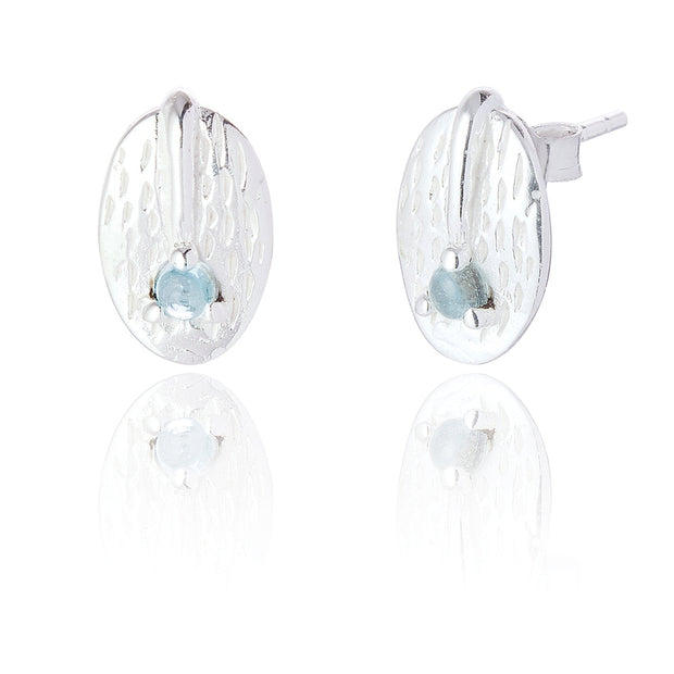 Spoke925 - Ethel Blue Topaz Silver Stud Earrings