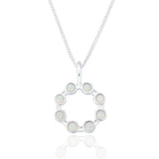 Spoke925 - Kendall White Opal Open Circle Pendant on 18" Silver Chain
