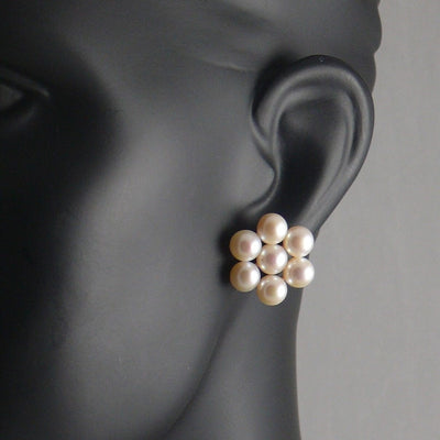 The Real Pearl Co. - Gold Plated 925 Silver Flower Stud Earring