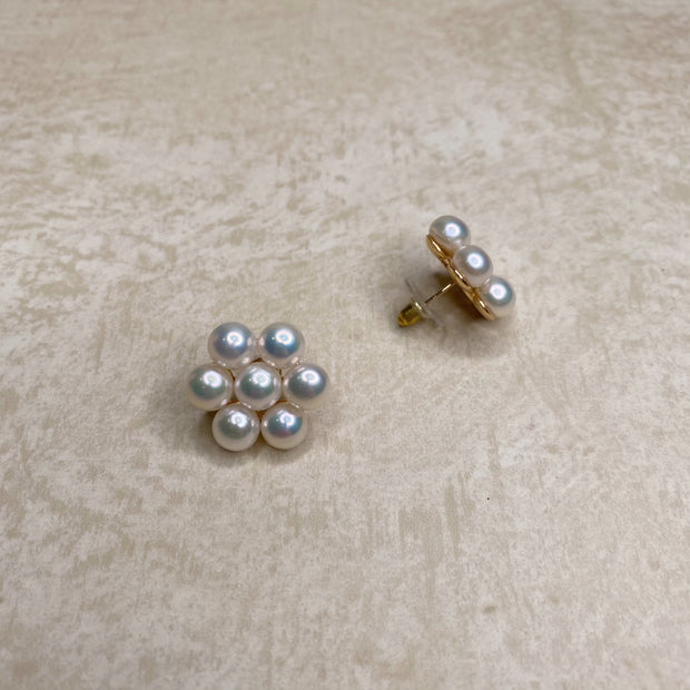 The Real Pearl Co. - Gold Plated 925 Silver Flower Stud Earring