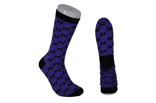 The Tie Studio - Men's Socks - Dogs on Purple & Black