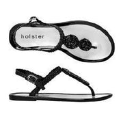 Holster Shoes - Oceanic Black Flat Silicone Toe Post Sandal