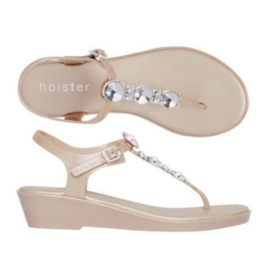 Holster Shoes - Blissed Silicone Wedge Toe Post Sandal with Diamante