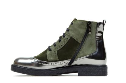 Embassy London - Hatter Ankle Boot in Olive and Chrome