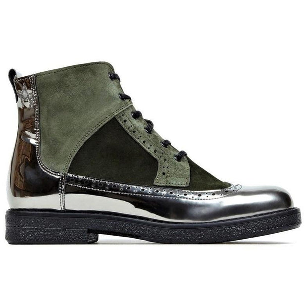 Embassy London - Hatter Ankle Boot in Olive and Chrome