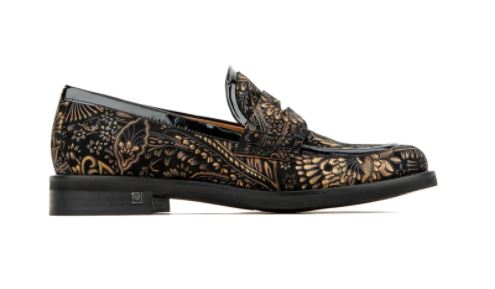 Embassy London - Kay - Black & Gold Loafer