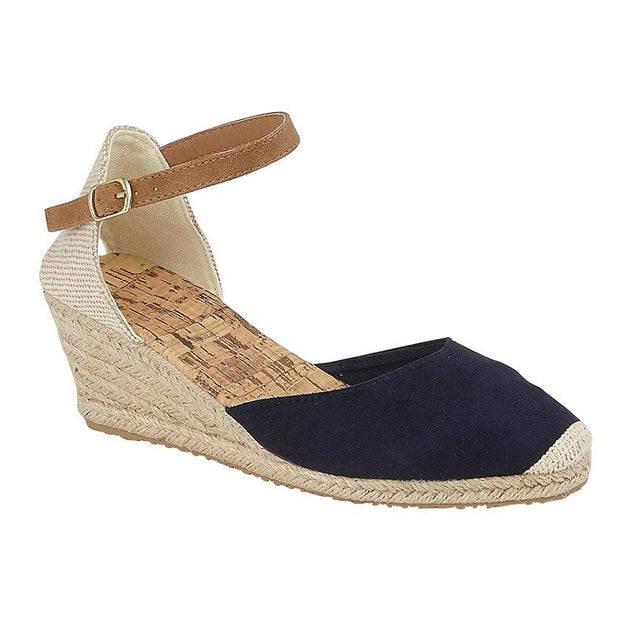 CIPRIATA - 'DANA" - Navy Blue Espadrille Wedge Sandal