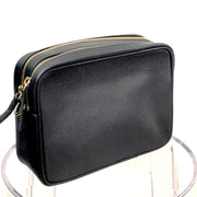 Hydestyle.London - Black Leather Double Zip Crossbody/Shoulder Bag