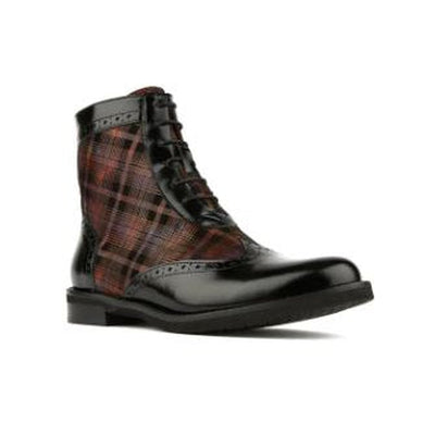 Embassy London - Mantis - Purple Tartan Ankle Boot