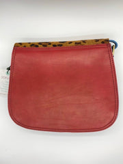 Soruka - Brown Leather & Print Saddle Bag Style Shoulder/Cross body Bag