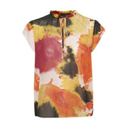 Soaked In Luxury - Millia Short Sleeve Blouse in Bright Watercolour Print