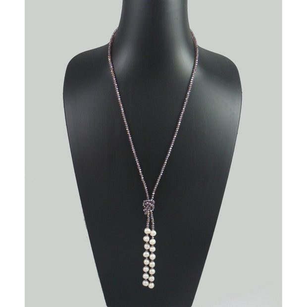 The Real Pearl Co. - Purple Swarovski Crystal Long Necklace