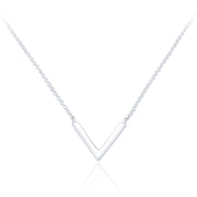 Spoke925 - Vana V Shaped Silver Pendant Necklace