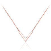 Spoke925 - Vana V Shaped Rose Gold Pedant Necklace