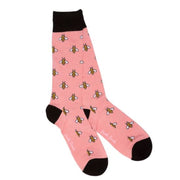 Swole Panda - Ladies Bamboo Socks - Pink with Bumblebee Design