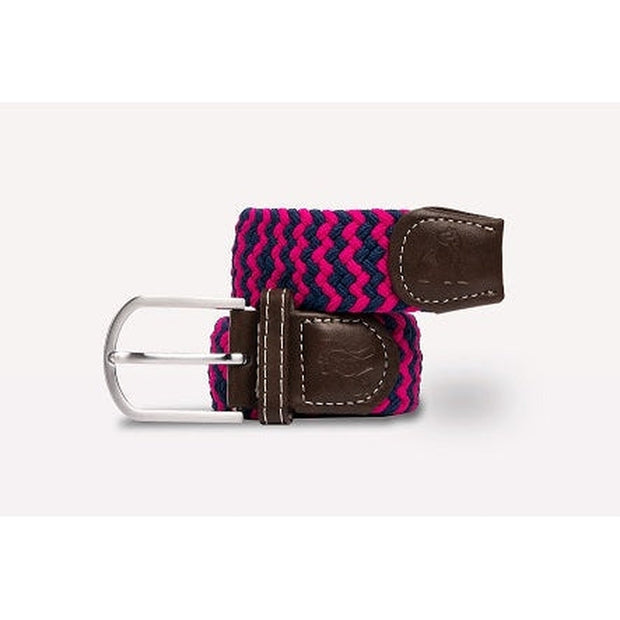 Swole Panda - Ladies Pink/Navy Blue Zigzag Woven Recycled Belt