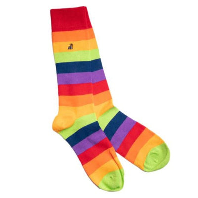 Swole Panda - Ladies Bamboo Socks - Pride Stripes